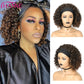 Afro Kinky Curly Synthetische Perücke Lila Perücke Curly Perruque Bob Synthétique, Kurze Perücken Für Schwarze Frauen, 3/4 Halbperücke Hitzebeständig