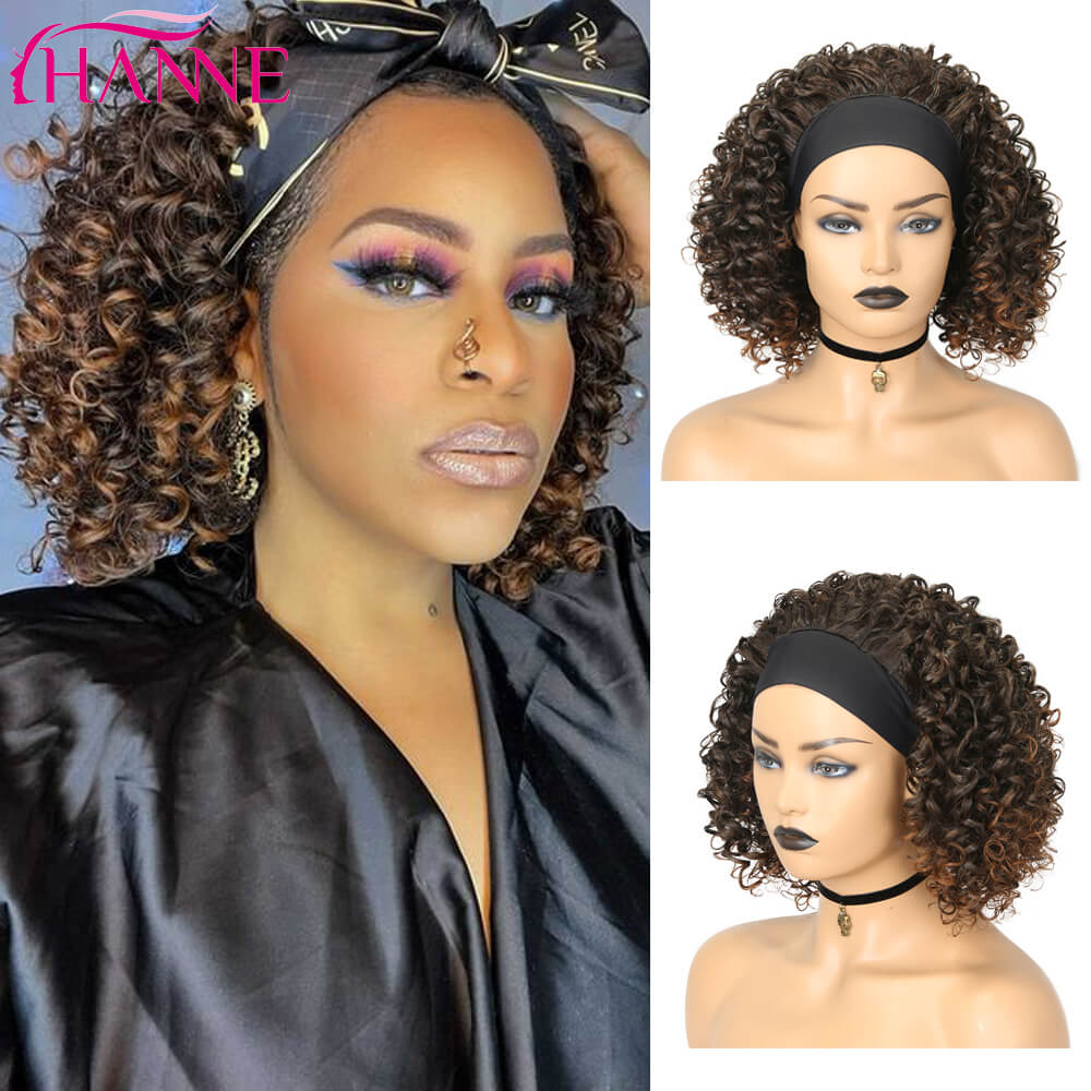 Afro Kinky Curly Synthetische Perücke Lila Perücke Curly Perruque Bob Synthétique, Kurze Perücken Für Schwarze Frauen, 3/4 Halbperücke Hitzebeständig