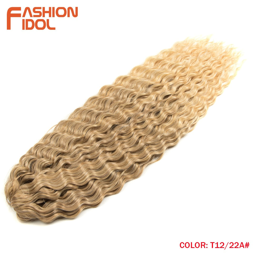 Ariel Curl Hair Wasserwelle Twist Crochet Hair Synthetic Braid Hair Ombre Blonde Pink 22 Inch Deep Wave Braiding Hair Extension