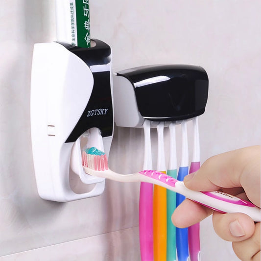 Automatischer Zahnpastaspender, Zahnbürstenhalter mit Wandhalterung