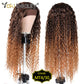 28 Zoll lange Afro Kinky Curly Stirnband Perücken, Synthetische Eis Stirnband Perücke für schwarze Frauen