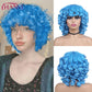 Afro Kinky Curly Synthetische Perücke Lila Perücke Curly Perruque Bob Synthétique, Kurze Perücken Für Schwarze Frauen, 3/4 Halbperücke Hitzebeständig