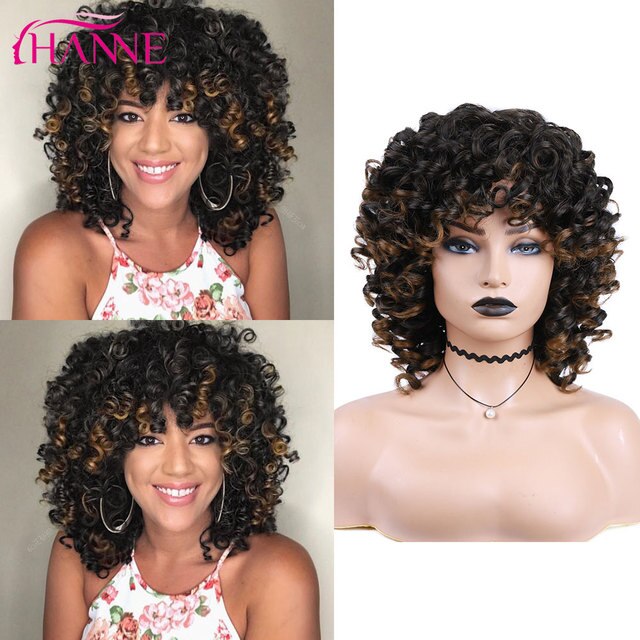 Afro Kinky Curly Synthetische Perücke Lila Perücke Curly Perruque Bob Synthétique, Kurze Perücken Für Schwarze Frauen, 3/4 Halbperücke Hitzebeständig
