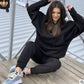 Damen Casual zweiteiler elegant Hoodie Sweatshirt und Harajuku, A-Linie Röcke mit fronttasche Anzug