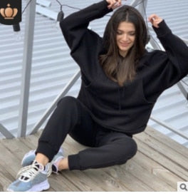Damen Casual zweiteiler elegant Hoodie Sweatshirt und Harajuku, A-Linie Röcke mit fronttasche Anzug