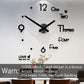 2022 Art und Weise 3D Big Size Wanduhr Spiegel Aufkleber, kurze Wohnzimmer Dekor, Tagungsraum Wanduhr Modernes Design Silent Acryl