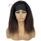 African Straight Headband Wigs Natural Black Medium Length Hairstyle Women's Wig Afro Kinky Free Part Daily Wear Ladies Hair
