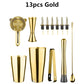 Cocktail Shaker Bar Set: 2 gewichtete Boston Shaker, Cocktail-Sieb, Jigger, Muddler und Löffel, Eiszange und 6 Flaschenausgießer