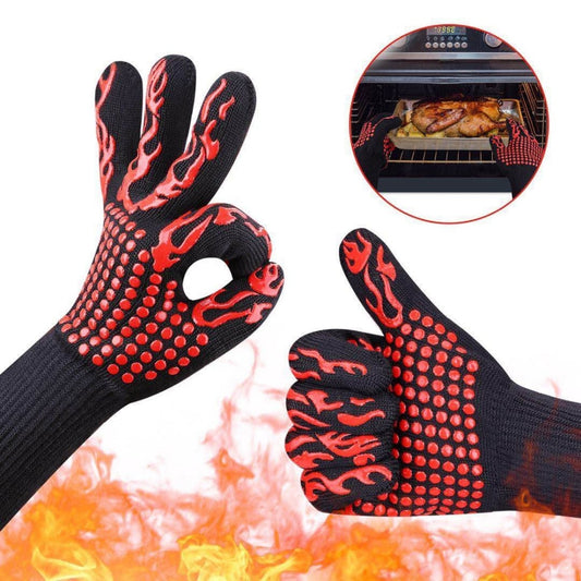 2 Stück Küche Hitzebeständige Handschuhe, Ofenhandschuhe Silikonhandschuhe