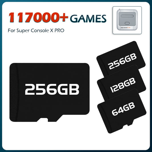 Super Console X PRO-Spielkarte für Super Console X PRO-Videospielkonsolen, integrierte 117000-Spiele für PSP/PS1/NDS/N64