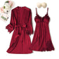 Spitzenbesatz Sexy Hochzeitsdame  Robe -Anzug, Kimono Bademantel Kleid für Mini Nachtwäsche & Intime Dessous