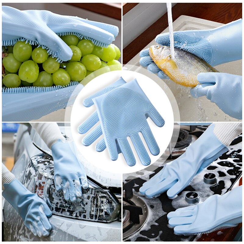 Magic Pet Grooming Handschuhe aus Silikon Spülhandschuhe für Haushalt, Auto, Gummi Küche für Reinigungswerkzeug