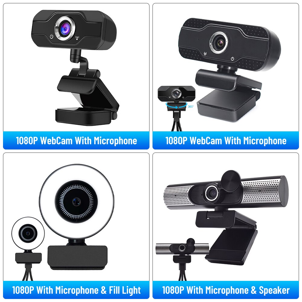 Webcam 4K 1080p Full HD für PC Computer Laptop USB Webcamera mit Mikrofon für Live Videoanrufe Konferenzarbeit