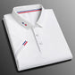 Business-Poloshirt für Herren, bequemes und atmungsaktives einfarbiges Revers-Poloshirt aus Eisseide, kurzärmeliges Golfshirt