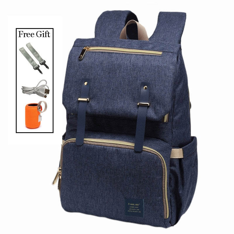 Windeltasche Mama Papa Rucksack Kinderwagen Tasche Wasserdichte Oxford Handtasche Stillwindel Kits Mutterschaftstasche USB Wärmer Halter
