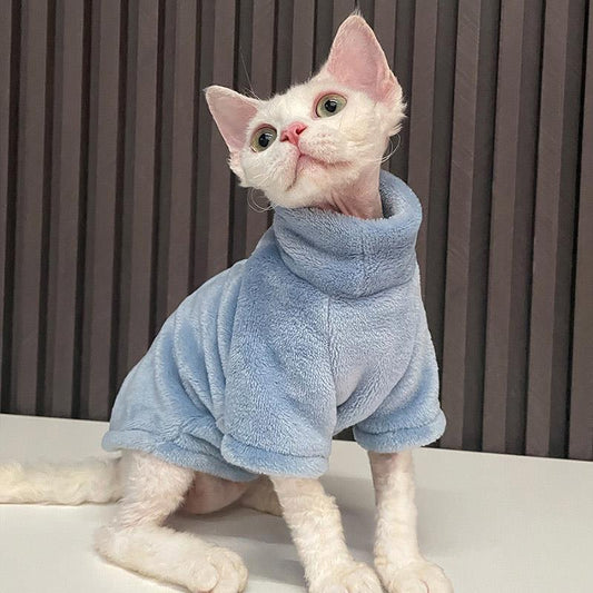 2022 Neue Haarlose Katze Pullover Winter Mode Verdickung Warme Sphynx Kleidung Zuhause Bequeme Winterhundekleidung für Kleine Hunde