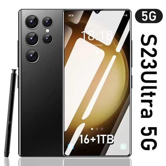 Mobiltelefone S23 Ultra 6,8 Zoll HD-Bildschirm Smartphone, Original 5G Dual Sim Android entsperrtes 72MP 6800mAh Handy
