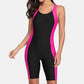 Einteiliger Damen-Pro-Sport-Badeanzug, Boyleg, knielang, Sport-Badeanzug