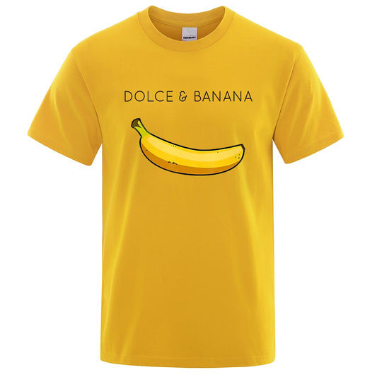Banana Mode Druck Männer T-shirts, Casual Atmungsaktive Tops Übergroße