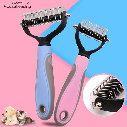 Haustiere Fell Knotenschneider Hund Grooming,  Schuppenbildung Tools Haustier Haarentfernung, Kamm Bürste Doppelseitige Haustier Produkte