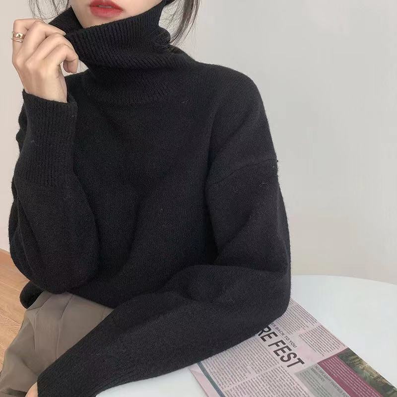 Kaschmir eleganter Rollkragen Damen Pullover weich gestrickt
