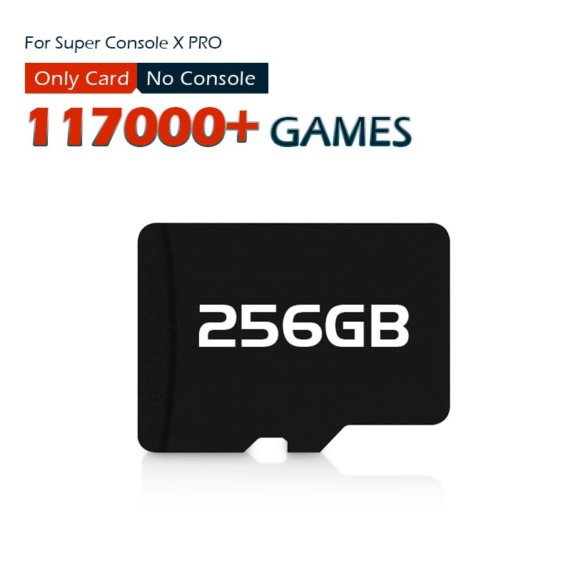 Super Console X PRO-Spielkarte für Super Console X PRO-Videospielkonsolen, integrierte 117000-Spiele für PSP/PS1/NDS/N64