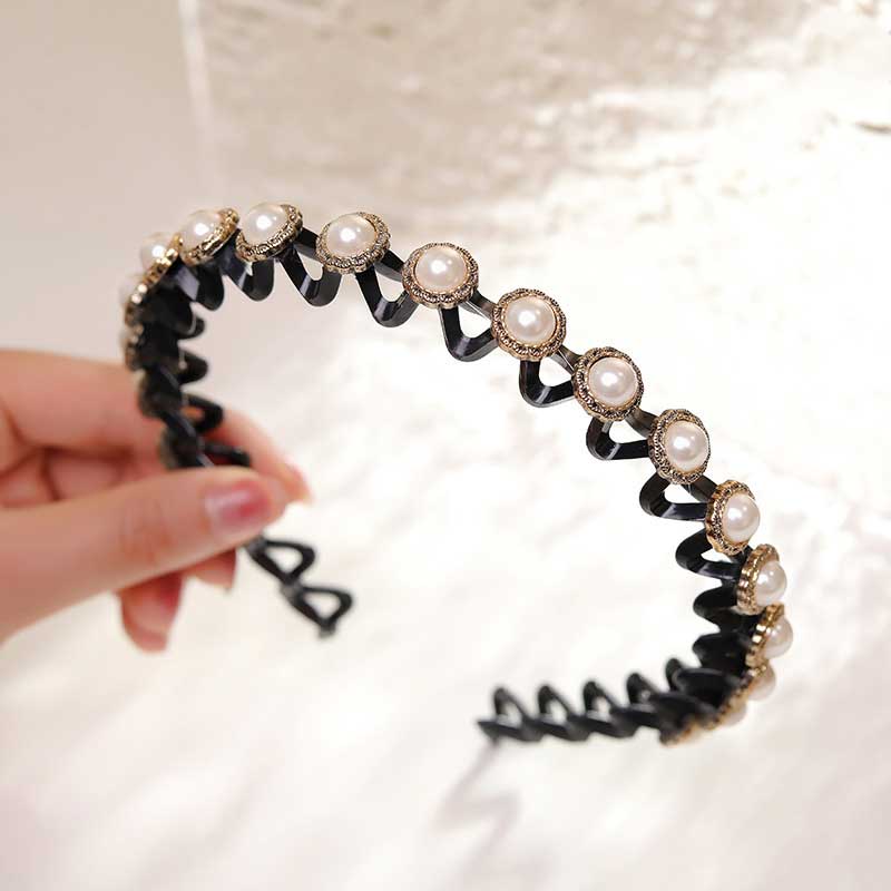 Mode Perle Nicht-Slip Strass elastische Haarbänder, Haarzubehör, Kopfschmuck
