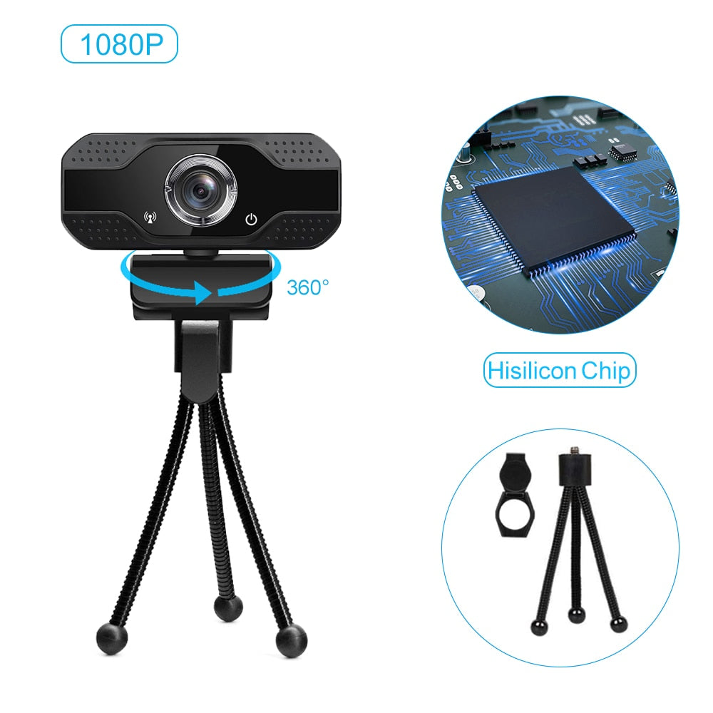 Webcam 4K 1080p Full HD für PC Computer Laptop USB Webcamera mit Mikrofon für Live Videoanrufe Konferenzarbeit