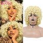 Afro Kinky Curly Synthetische Perücke Lila Perücke Curly Perruque Bob Synthétique, Kurze Perücken Für Schwarze Frauen, 3/4 Halbperücke Hitzebeständig