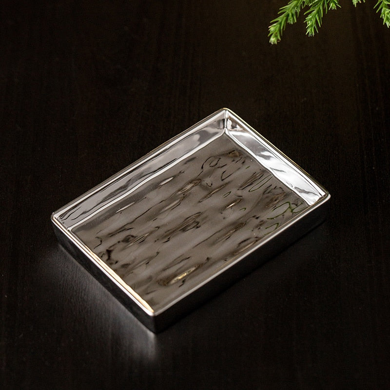 Vergoldeter Badezimmer-Accessoires-Set aus Keramik