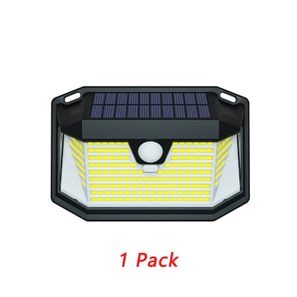 202 Leds Solar Wandleuchte Human Sensing Licht im Freien Wateproof IP65 Garten Lampe für Veranda Hinterhof Korridor Garten Hof