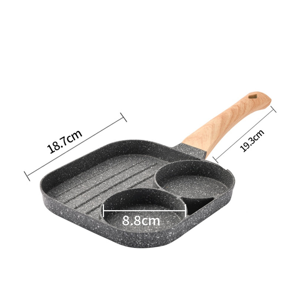 Vier-Loch-Bratpfanne, Verdickte Omelett-Pfanne, Antihaft-Ei-Pfannkuchen-Steak-Pfanne