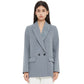 Herbst- und Frühlings-Blazerjacke für Damen, lässiger, einfarbiger, zweireihiger, dekorativer Mantel mit Taschen