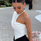 Kryptographische Sexy Backless Schulter Twist Bodys, Hohe Taille Body Club Party Streetwear