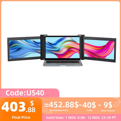 Neu UPERFECT Z 13.3 Zoll & quot; Triple Portable Monitor für Laptop Full HD IPS 1080P