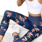 Damen Leggings Fitnesshose mit Streifen Druck, elastische Gym Workout Strumpfhosen, S-XL Laufhose Plus Größe
