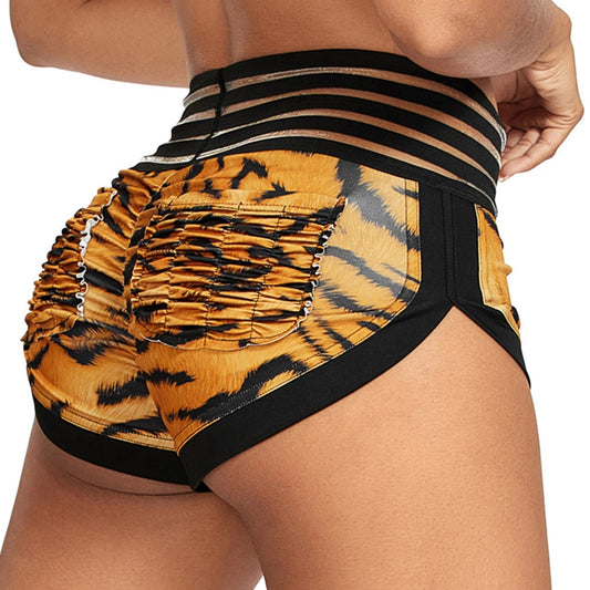 Tier Gedruckt Damen  Fitness Shorts,  Atmungsaktive weibliche Jogging Kleidung
