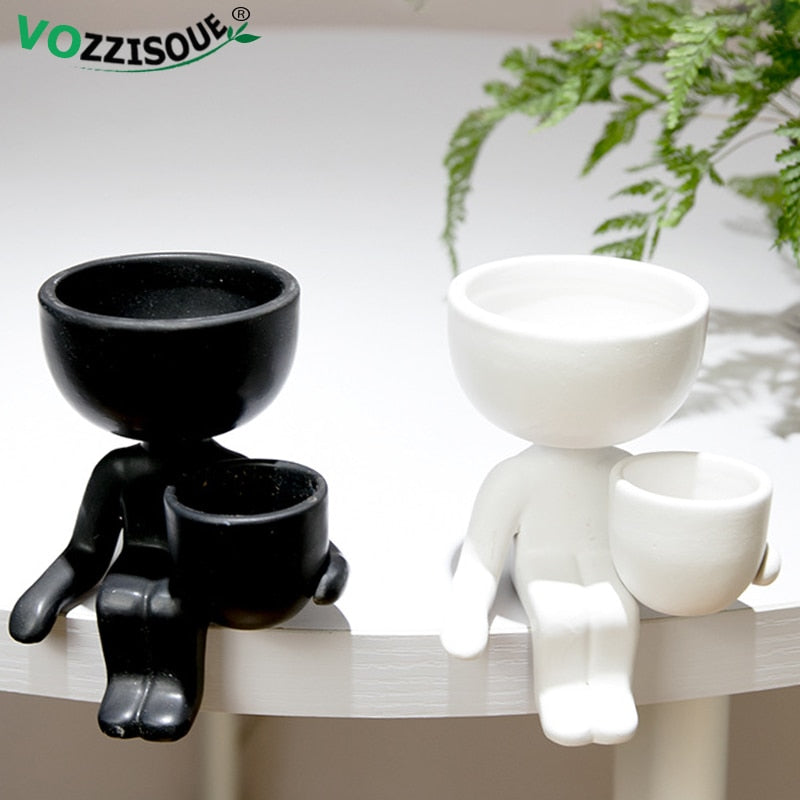 Personalisierter Keramik-Blumentopf, Handgefertigte Handwerkvase für Heimdekoration