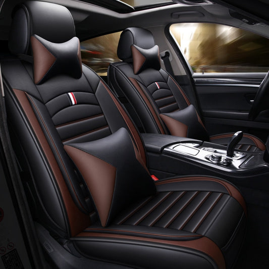 Premium-Leder-Autositzbezüge, Kissenschutzbezüge, universelle Passform, verstellbarer Sportstuhl, passend für die meisten Autos, Limousinen und SUVs