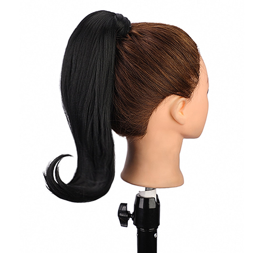 AISI HAIR Synthetische Lange Gerade Pferdeschwanzverlängerung, Blond Wrap Around Pferdeschwanz Clip in Haarteil
