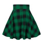 Schwarz karierter Damen-Gothic-Rock, plissiert, kariert, für Sommer,Frühling und Herbst, Mini-Rock Clubwear