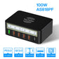 100 W Multi-USB-Drahtloses Ladegerät, HUB Schnellladung 3 Typ C PD Schnellladegerät