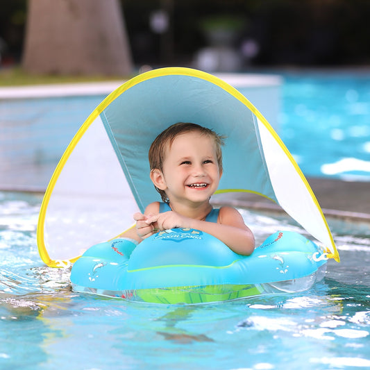 Baby Schwimmen Float Mit Baldachin Aufblasbare Infant Schwimm Ring
