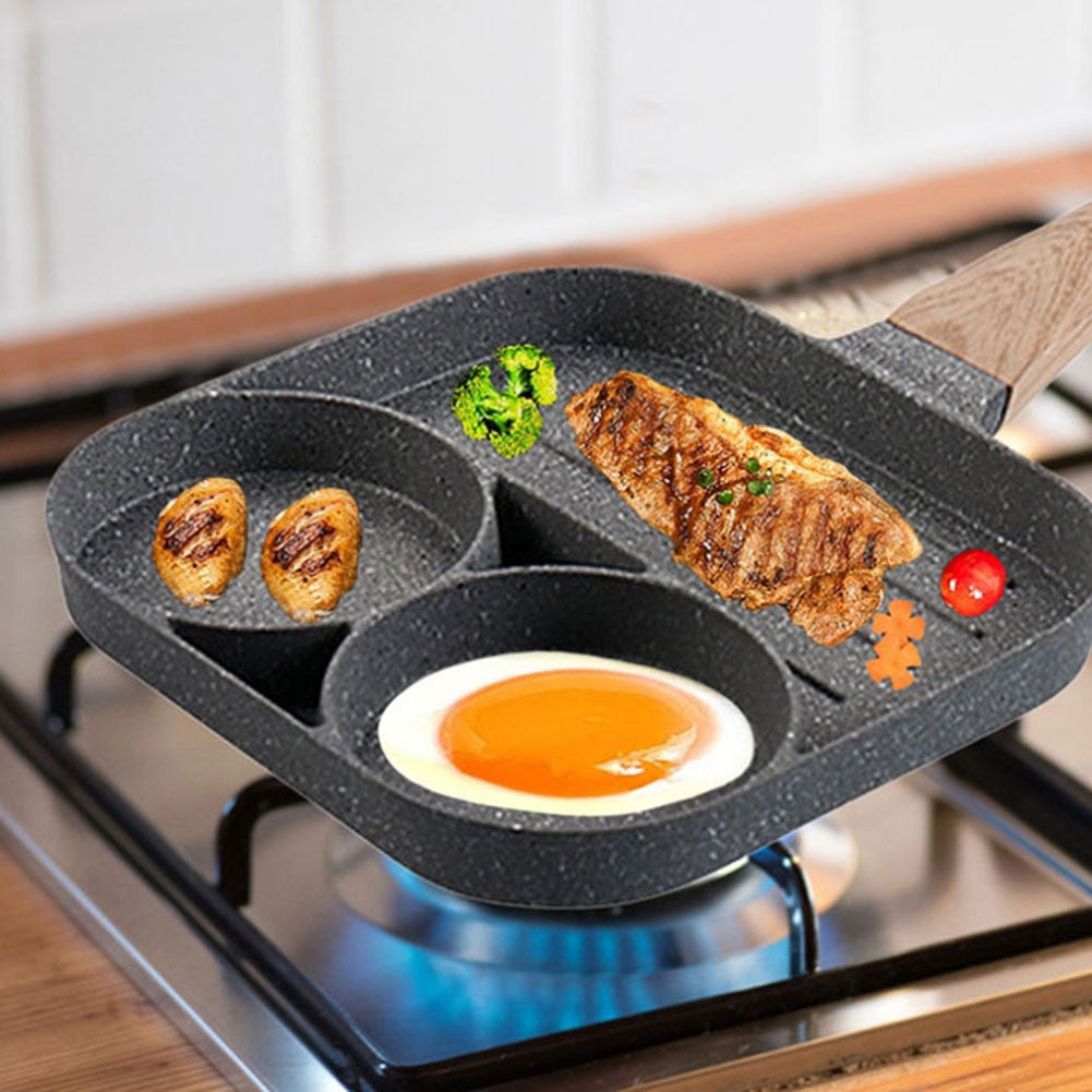 Vier-Loch-Bratpfanne, Verdickte Omelett-Pfanne, Antihaft-Ei-Pfannkuchen-Steak-Pfanne