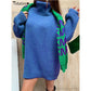 Damen Rollkragen-Strickpullover, Figurbetontes Pulloverkleid