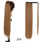 AISI HAIR Synthetische Lange Gerade Pferdeschwanzverlängerung, Blond Wrap Around Pferdeschwanz Clip in Haarteil