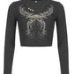 Frauen Mall Goth Langarm Tshirt für den Herbst