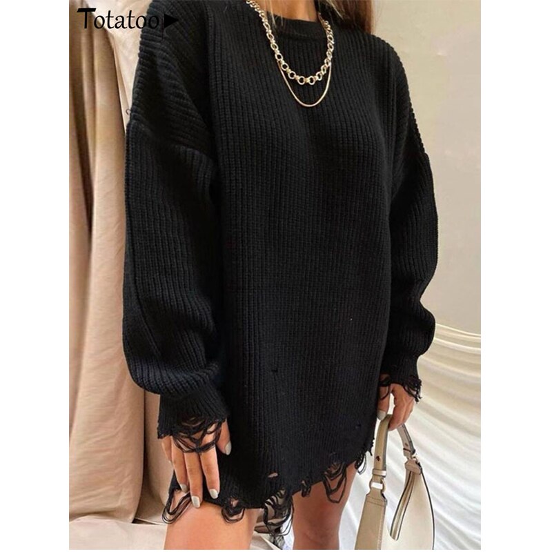 Damen Rollkragen-Strickpullover, Figurbetontes Pulloverkleid