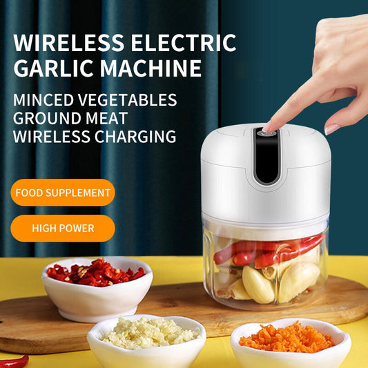 Elektrischer Knoblauchstampfer, Tragbarer Zerkleinerer, Multifunktions-Fleischwolf-Stampfermaschine, Mini-Knoblauch-Gemüsezerkleinerer mit USB-Aufladung