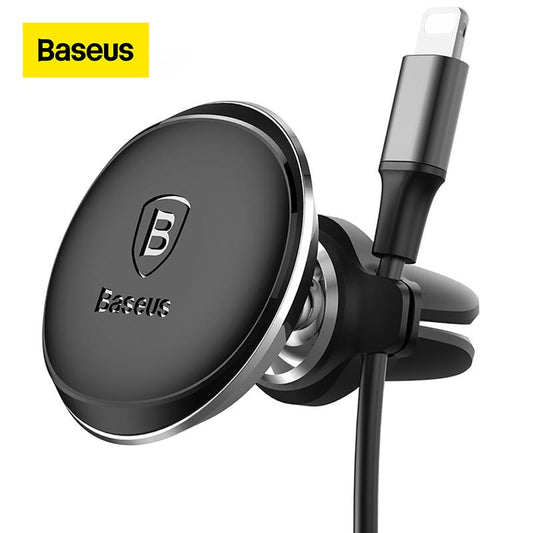 Baseus Magnetischer Autotelefonhalter mit 360° Rotation, Handyhalter-Ständer mit Kabelclip im Auto